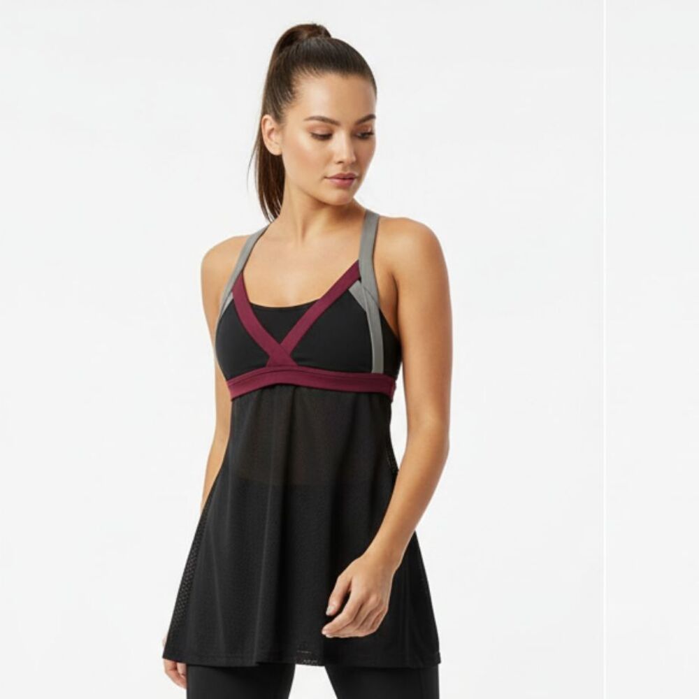 B Fit By Beach Bunny Burgundy & Black Athletic Sport Top S